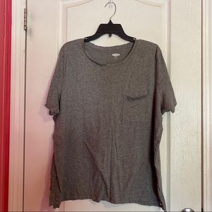 BASIC GRAY BOYFRIEND TEE WITH FRONT POCKET